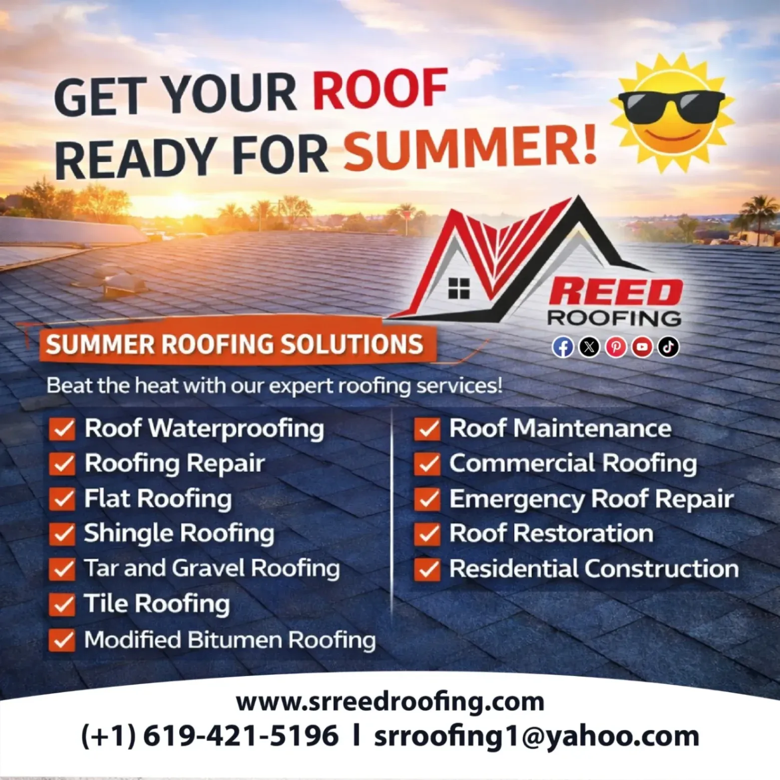 Reed Roofing summer roofing solutions post featuring residential and commercial roofing services.
